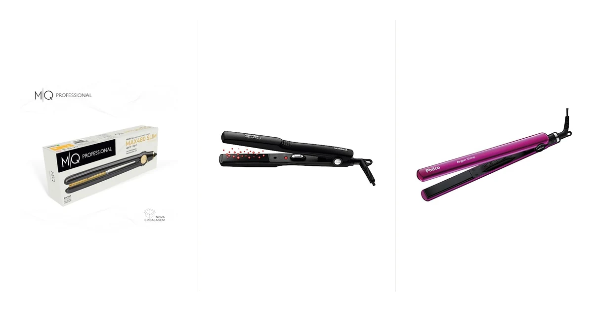 Chapinha compacta com placas estreitas modelando cabelo curto tipo chanel