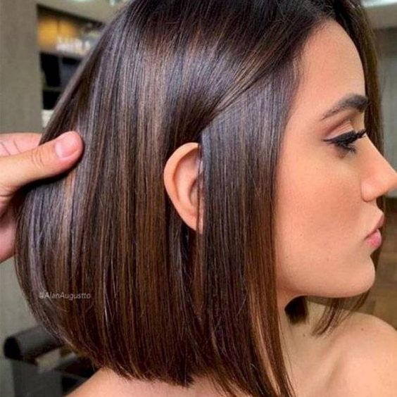Morena Iluminada Cabelo Curto Liso - Mais de 20 Ideias com Fotos