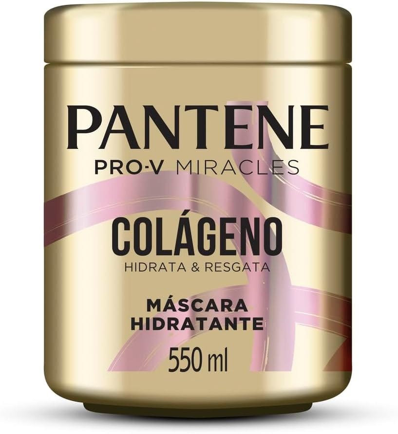 Pantene Máscara de Nutrição e Hidratação para Cabelo - Hidrata e Resgata com Colágeno, Pró-Vitamina B5 e Biotina, Livre de Óleo Mineral e Parabenos, 550ml